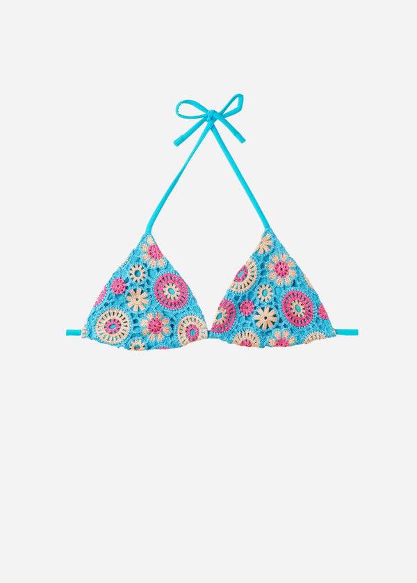 türkisfarbene calzedonia häkel-triangel-bikini-oberteile für damen