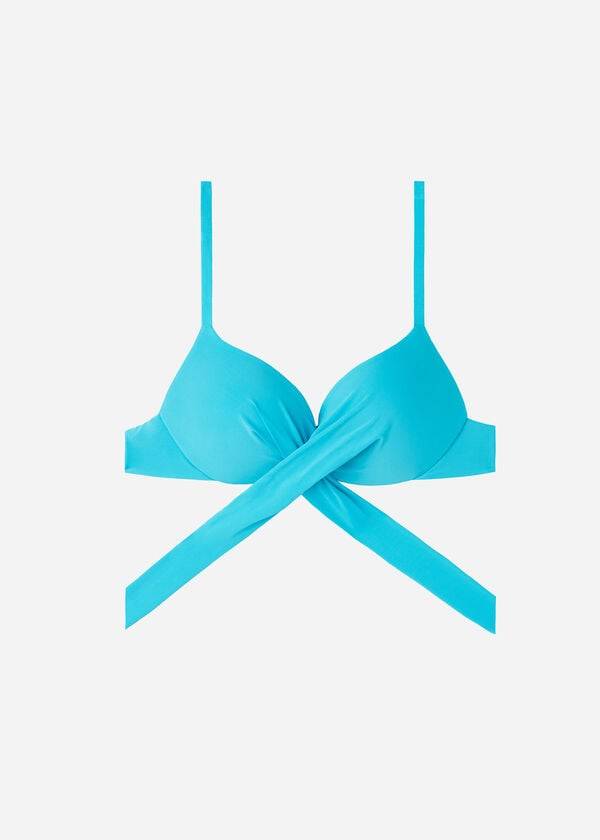 türkisfarbene calzedonia bikini-oberteile mit abgestufter polsterung und push-up-effekt für damen aus indonesien