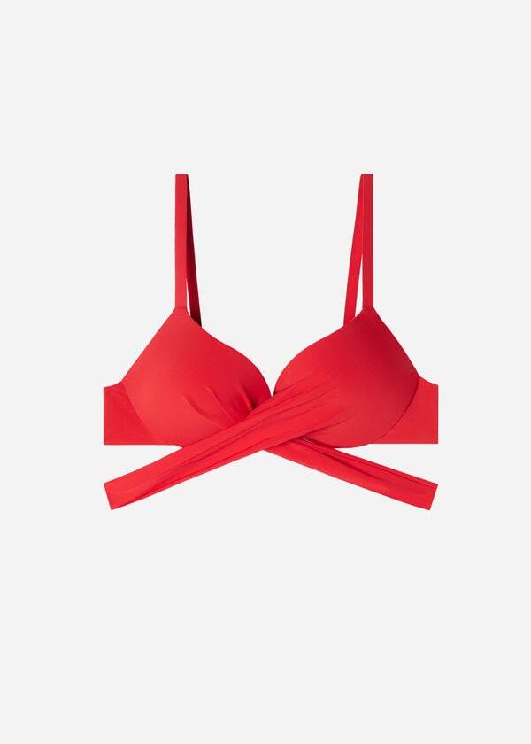 rote calzedonia bikini-oberteile mit abgestufter polsterung und push-up-effekt für damen aus indonesien