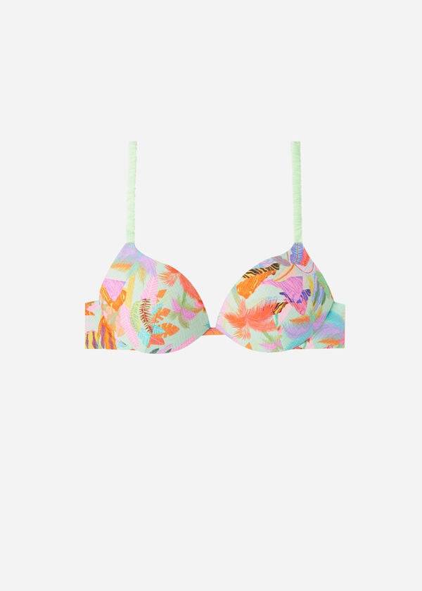 calzedonia bikini-oberteil „tahiti für damen grün mit abgestufter polsterung und push-up-effekt