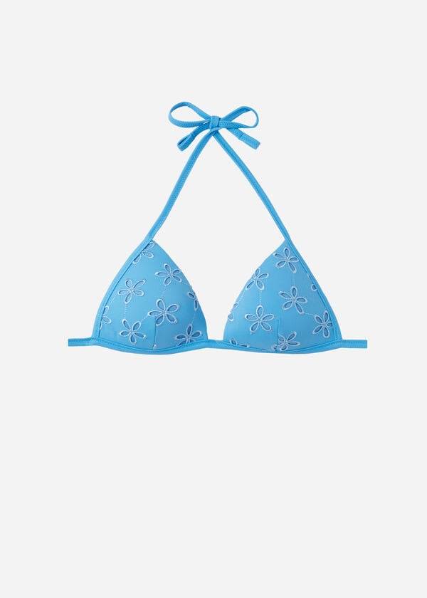 damen calzedonia triangel-bikini-oberteil mit abgestufter polsterung corfù blau