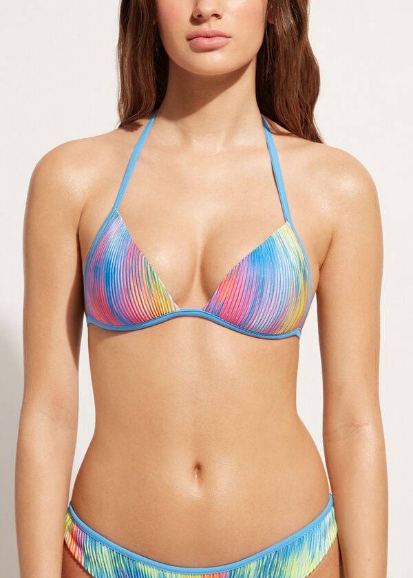 calzedonia triangel-bikini-oberteil mit abgestufter polsterung maiorca-stil mehrfarbig