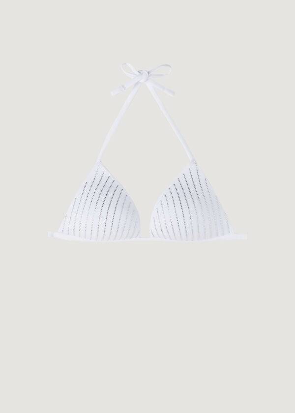 weiße calzedonia-bikini-oberteile für damen mit abgestufter polsterung und dreiecksform shanghai-stil