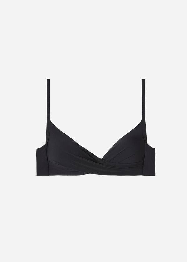 schwarze damen-bikini-oberteile von calzedonia mit abgestuftem weichem gekreuztem triangel-design aus indonesien