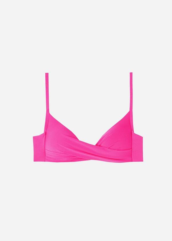 pinkfarbene calzedonia bikini-oberteile für damen mit abgestuftem weichem gekreuztem triangel-design aus indonesien