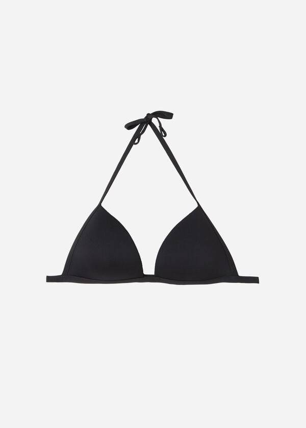 damen-bikini-oberteil calzedonia mit abgestufter weicher polsterung triangel-design indonesien schwarz