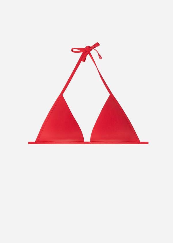 calzedonia triangel-bikini-oberteil mit abgestufter weicher polsterung indonesisches damenmodell rot