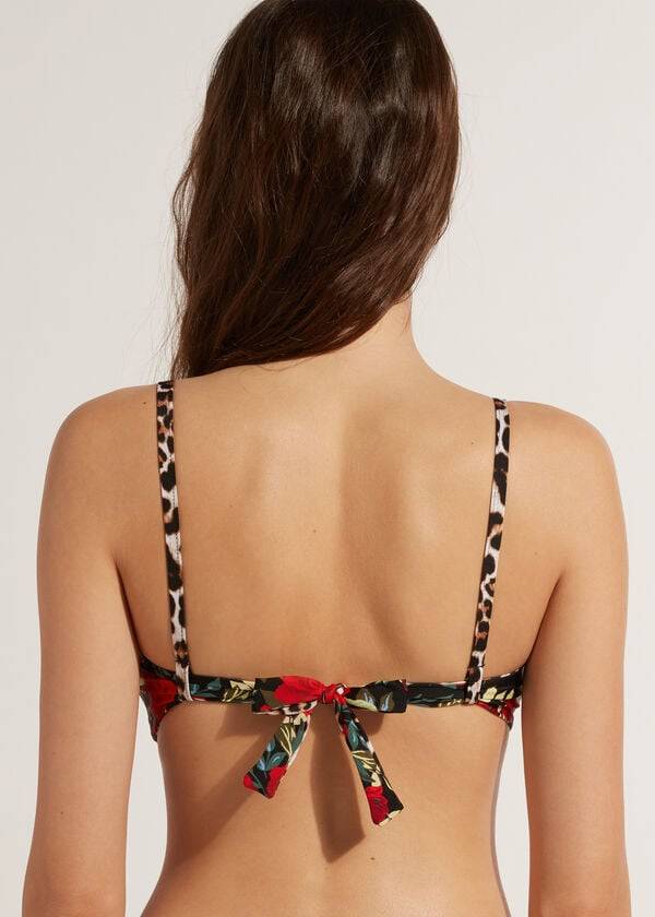 calzedonia dreieck-bikini-oberteil nizza für damen weich gepolstert rosaschwarz