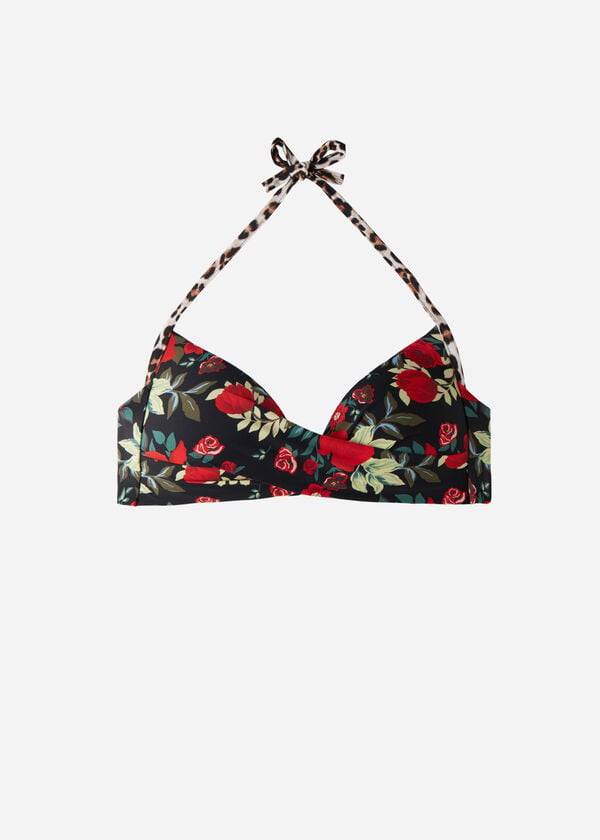 calzedonia dreieck-bikini-oberteil nizza für damen weich gepolstert rosaschwarz