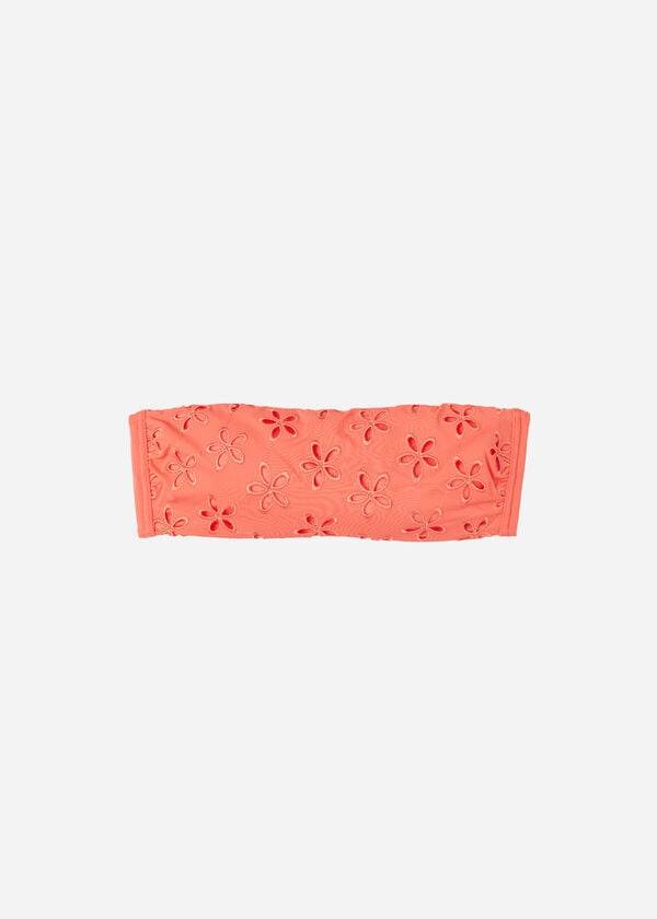 damen calzedonia wattiertes bandeau corfù bikinioberteil koralle orange