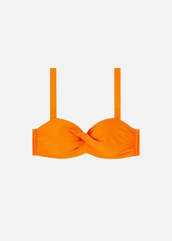orange gepolsterte bandeau indonesia damen-bikinioberteile von calzedonia
