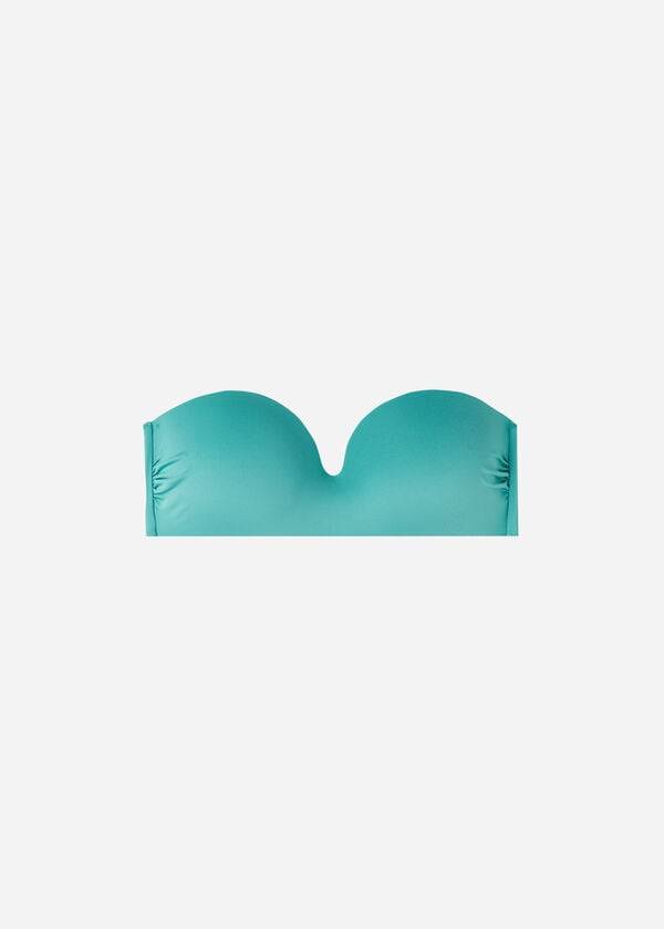 calzedonia wattierte bandeau indonesia eco-bikinioberteile für damen türkis