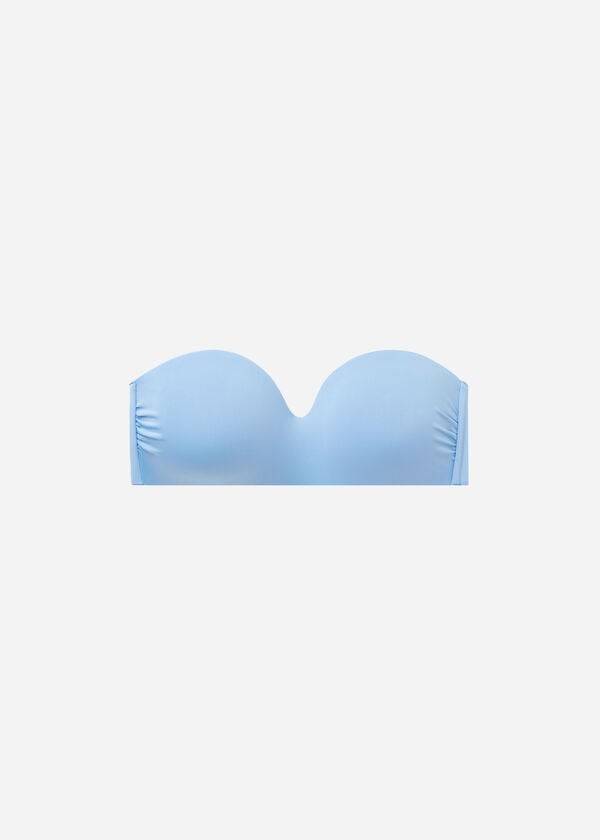 blaue calzedonia wattierte bandeau indonesia eco damen-bikinioberteile