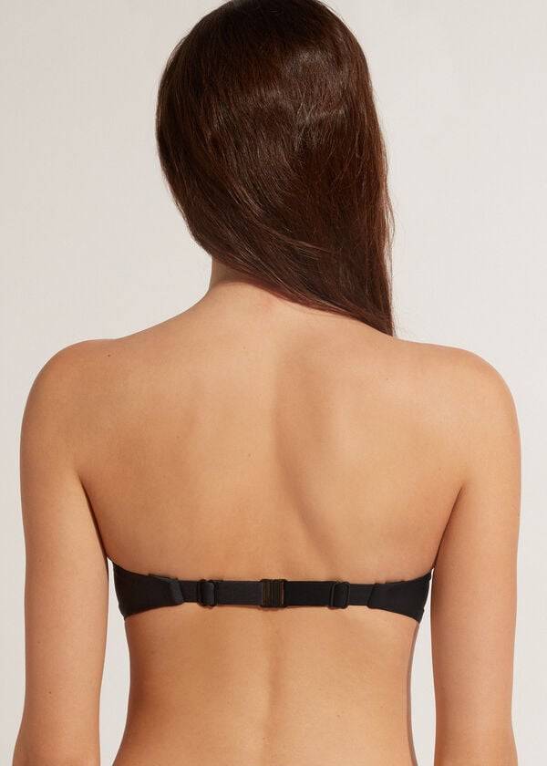 schwarze damen-bikini-oberteile von calzedonia gepolstert bandeau indonesisches Öko-cobey-bikini-oberteil