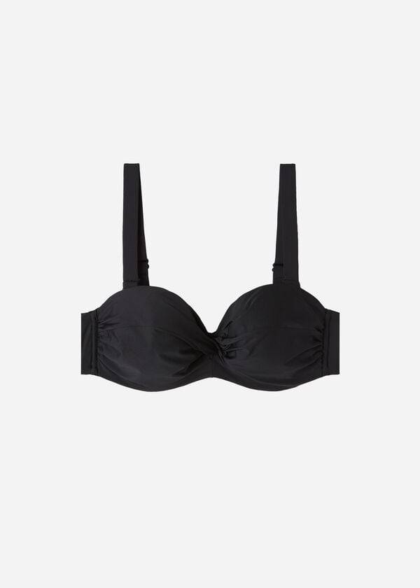 schwarze damen-bikini-oberteile von calzedonia gepolstert bandeau indonesisches Öko-cobey-bikini-oberteil