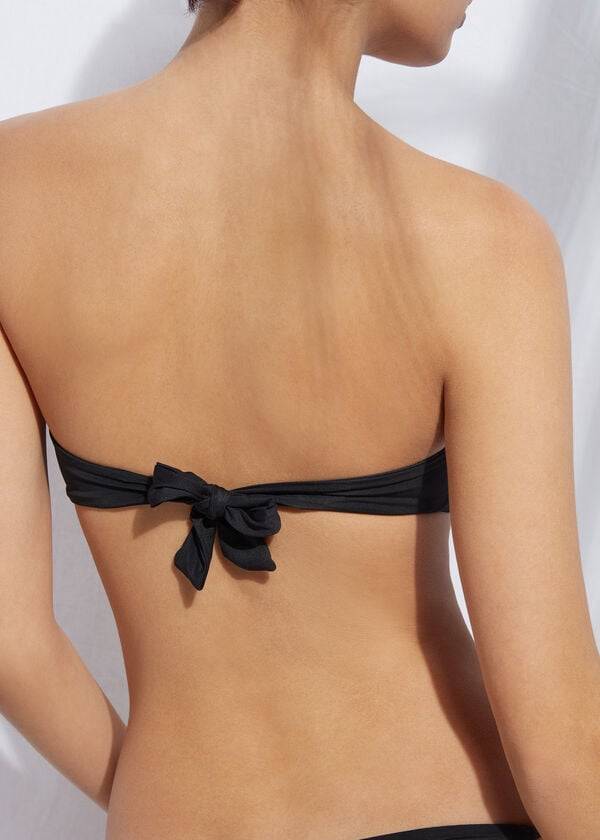schwarze calzedonia wattierte bandeau indonesia eco rosa damen-bikinioberteile