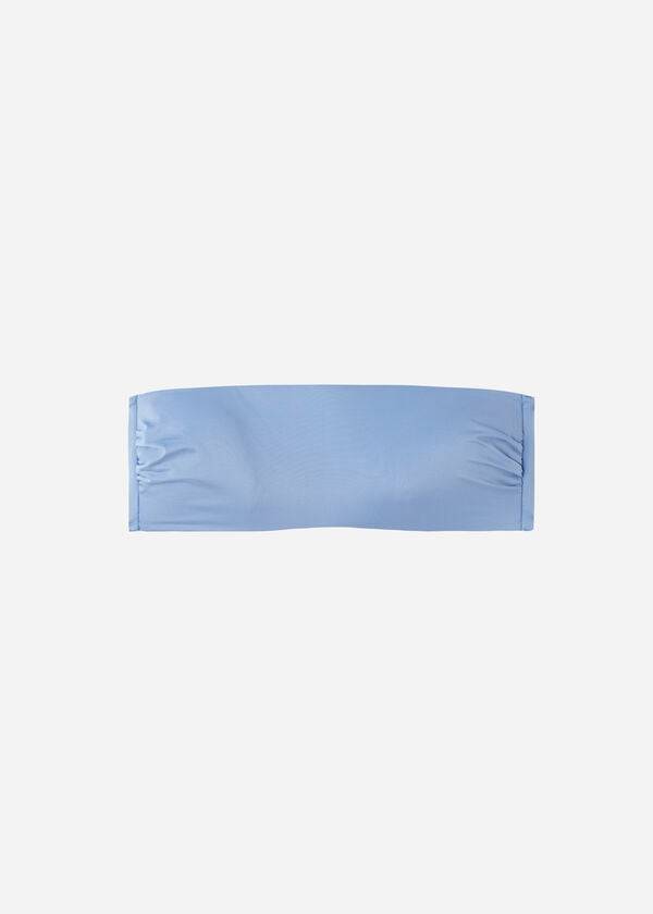 calzedonia gepolstertes bandeau-bikini-oberteil aus indonesien trägerlos trägerlos blau