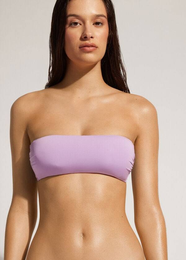 calzedonia gepolstertes bandeau-bikini-oberteil indonesien Öko trägerlos damen lila