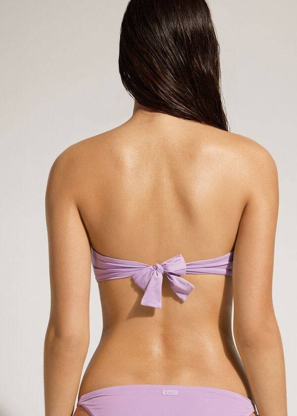 calzedonia gepolstertes bandeau-bikini-oberteil indonesien Öko trägerlos damen lila