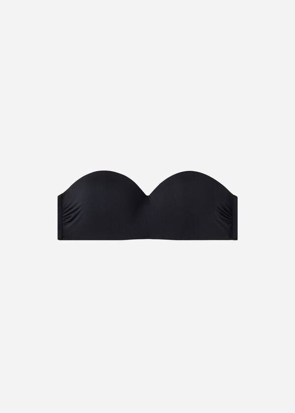 damen-bikini-oberteil calzedonia gepolstert aus indonesischem Öko-material schwarz