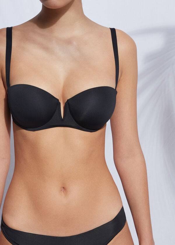 schwarze damen-bikini-oberteile von calzedonia mit push-up-funktion gepolstert in indonesien eco rosa