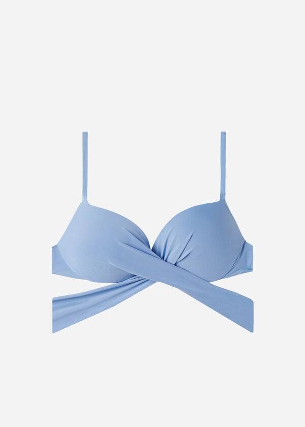 calzedonia gepolstertes push-up-bikini-oberteil für damen indonesien Öko sexy blau