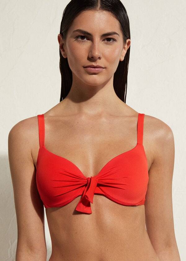 calzedonia damen-bikini-oberteil mit polsterung und push-up-effekt indonesien Öko sexy rot