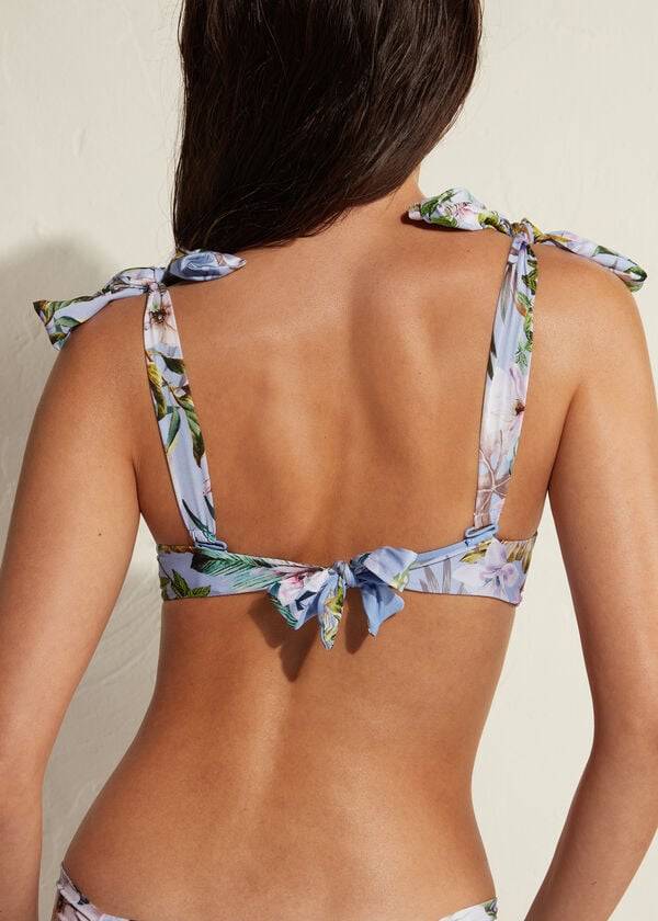 blaue calzedonia push-up bikini-oberteile für damen mit polsterung