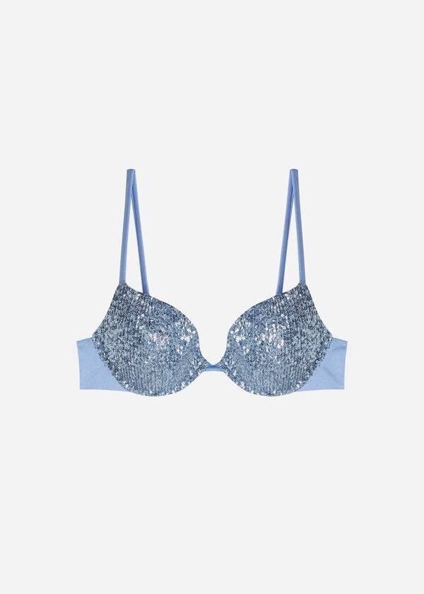 calzedonia damen-bikini-oberteil cannes mit polsterung und push-up-funktion blau