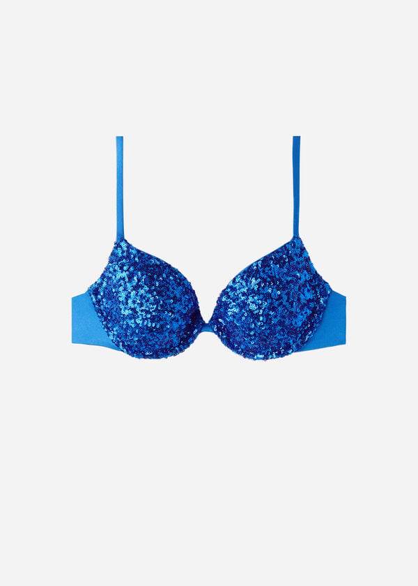 calzedonia damen-bikini-oberteil mit polsterung und push-up-funktion modell cannes rosa blau