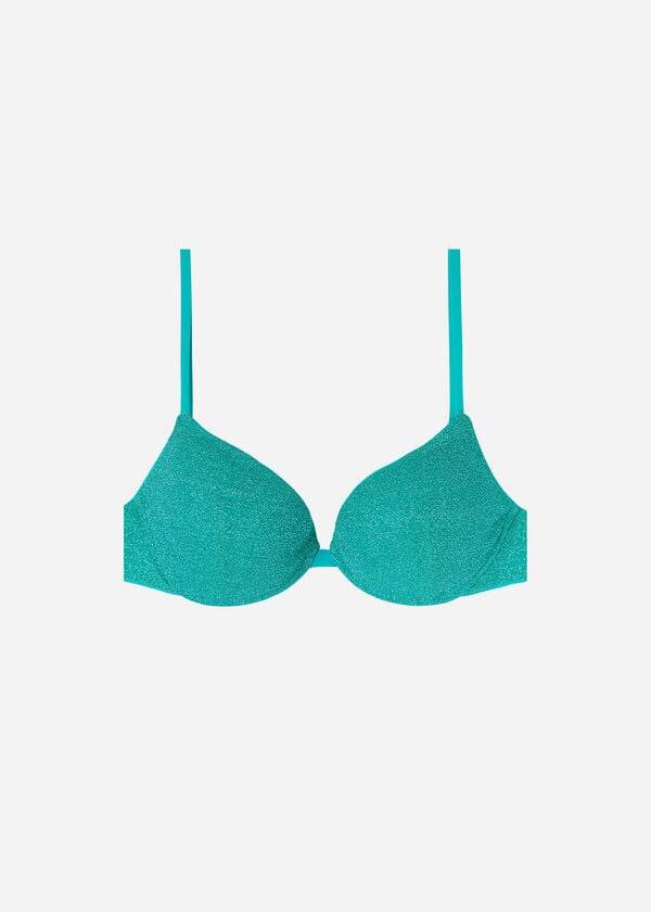 calzedonia push-up-bikini-oberteil für damen blau mit polsterung las vegas-design