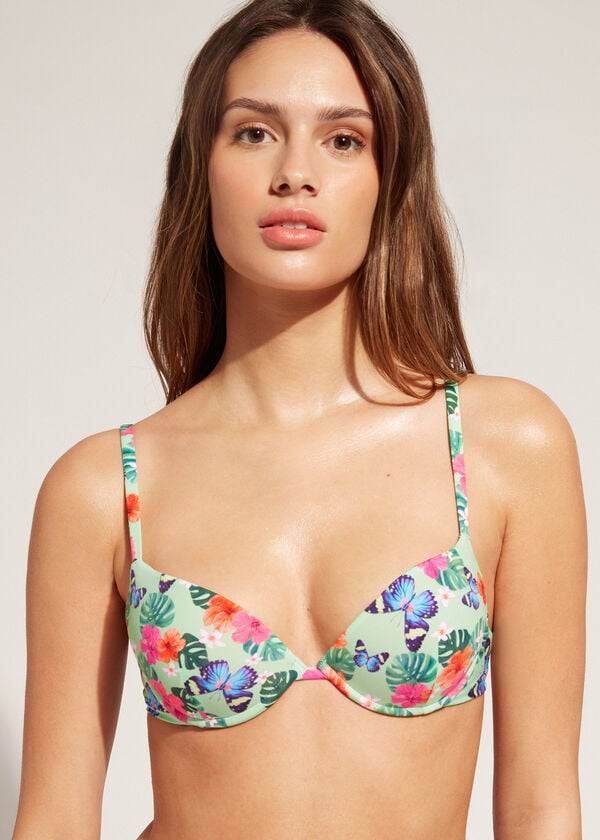 calzedonia damen-bikini-oberteil „malibu mit polsterung und push-up-funktion mehrfarbig