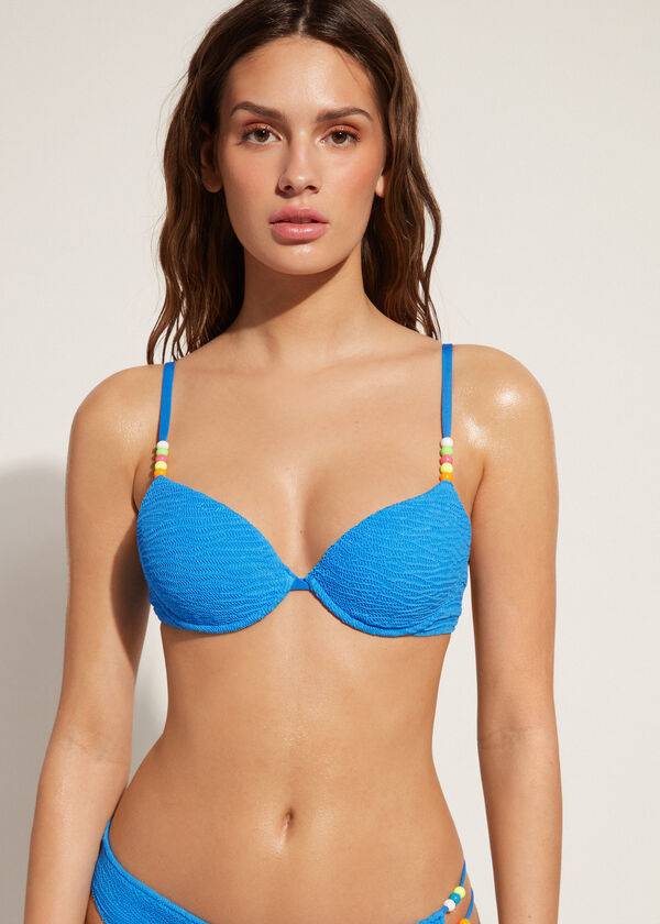 blaue calzedonia push-up bikini-oberteile für damen gepolstert san diego