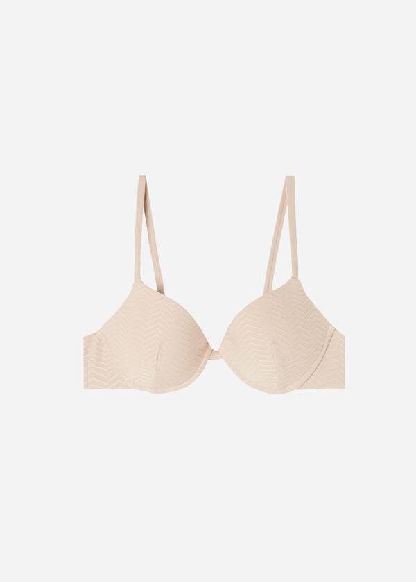 calzedonia gepolstertes push-up-bikini-oberteil „the hamptons für damen beige
