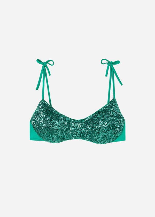 calzedonia gepolstertes tank-bikini-oberteil cannes für damen grün