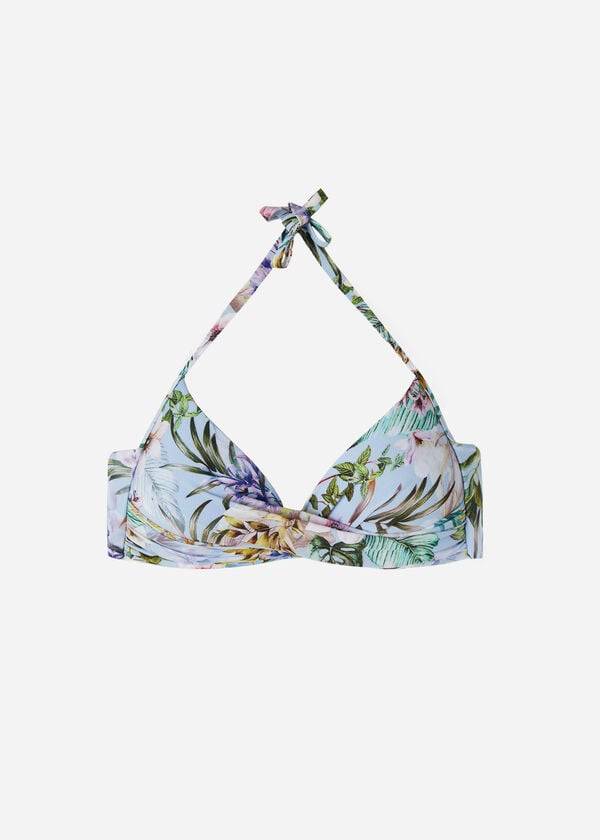 calzedonia gepolstertes triangel-bikini-oberteil atene für damen blau