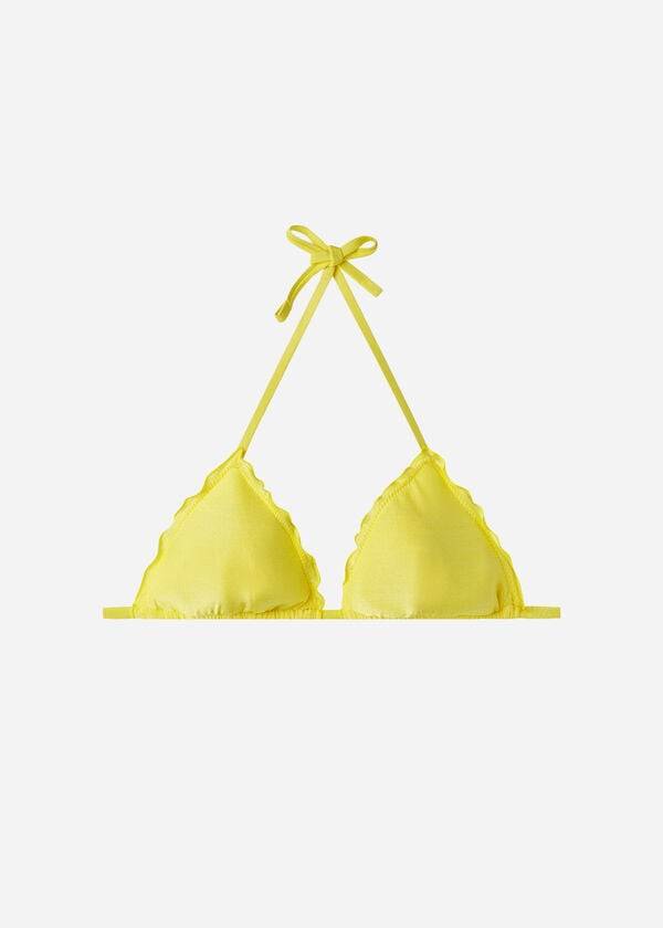gelbe calzedonia damen-bikini-oberteile mit dreiecksmuster gepolstert modell formentera