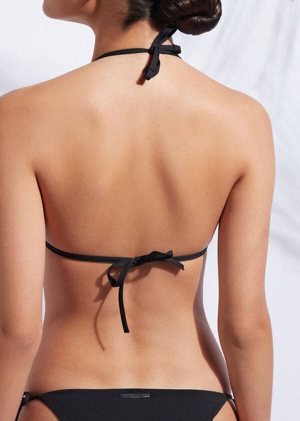 calzedonia gepolstertes triangel-bikini-oberteil für damen schwarz indonesien