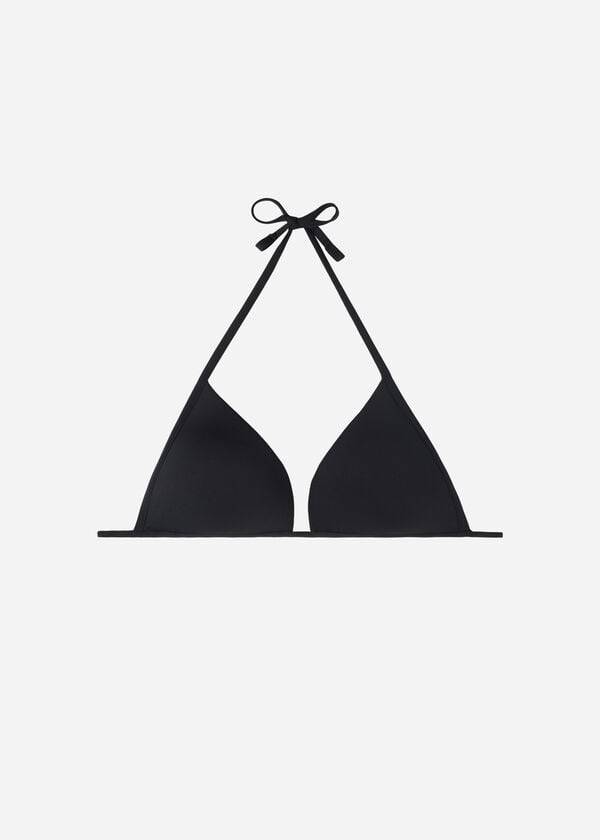 schwarzes gepolstertes triangel-bikini-oberteil von calzedonia indonesia eco cobey für damen