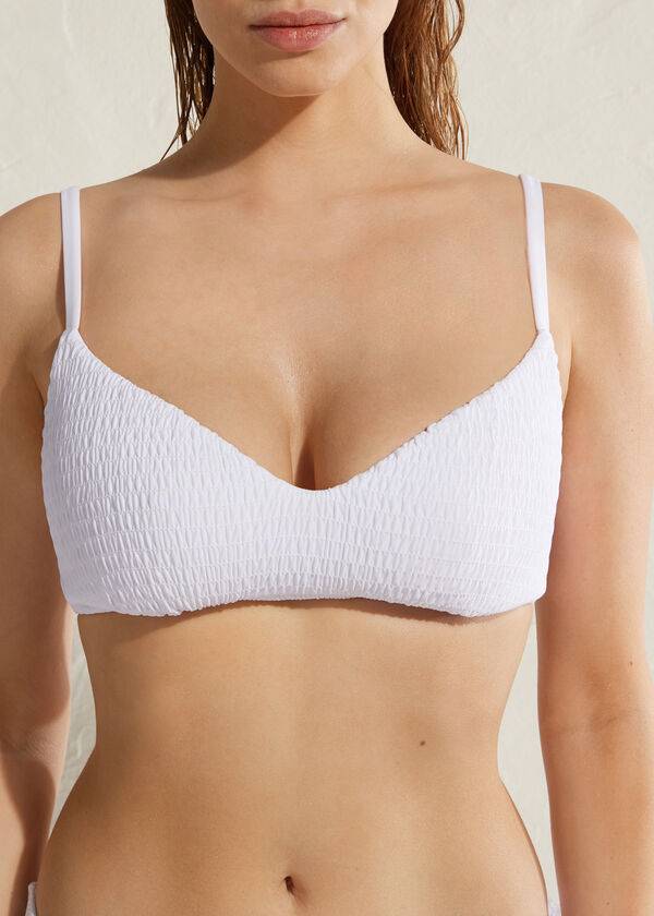 calzedonia gepolstertes triangel-bikini-oberteil für damen lanzarote weiß