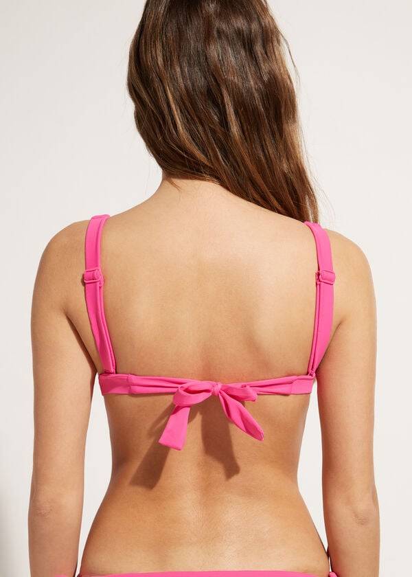 pinkfarbenes calzedonia-bikini-oberteil mit gepolstertem triangel-design für damen shanghai