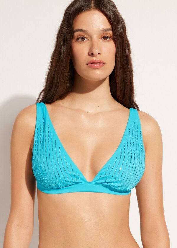 türkisfarbene calzedonia gepolsterte triangel-bikini-oberteile für damen aus shanghai