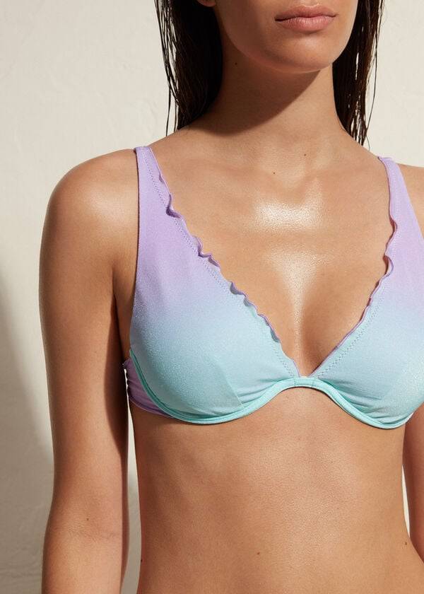 damen-bikini-oberteil calzedonia push-up madrid lila