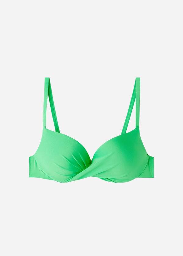 grüne calzedonia damen-bikini-oberteile mit weicher abgestufter polsterung und push-up-effekt aus indonesischem Öko-material