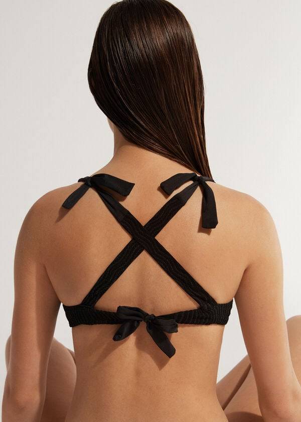 schwarzes calzedonia tank mykonos damen-bikini-oberteil