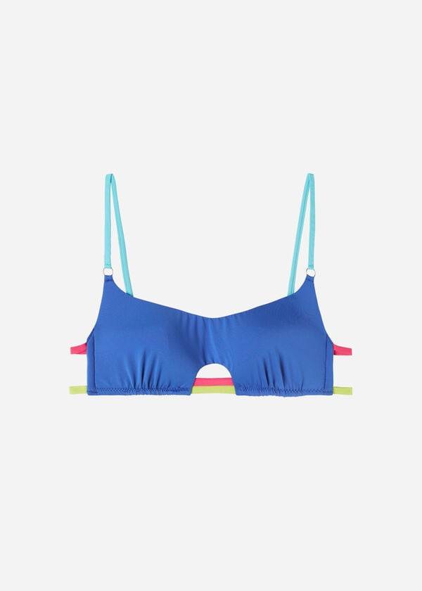 blaues calzedonia tank tokyo eco damen-bikini-oberteil