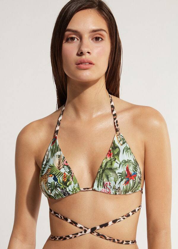 grüne calzedonia triangel-bikini-oberteile für damen nairobi eco