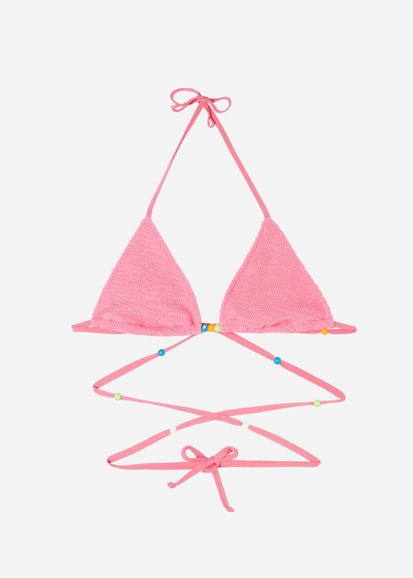 pinkfarbene calzedonia triangel-bikini-oberteile mit bindebändern für damen san diego