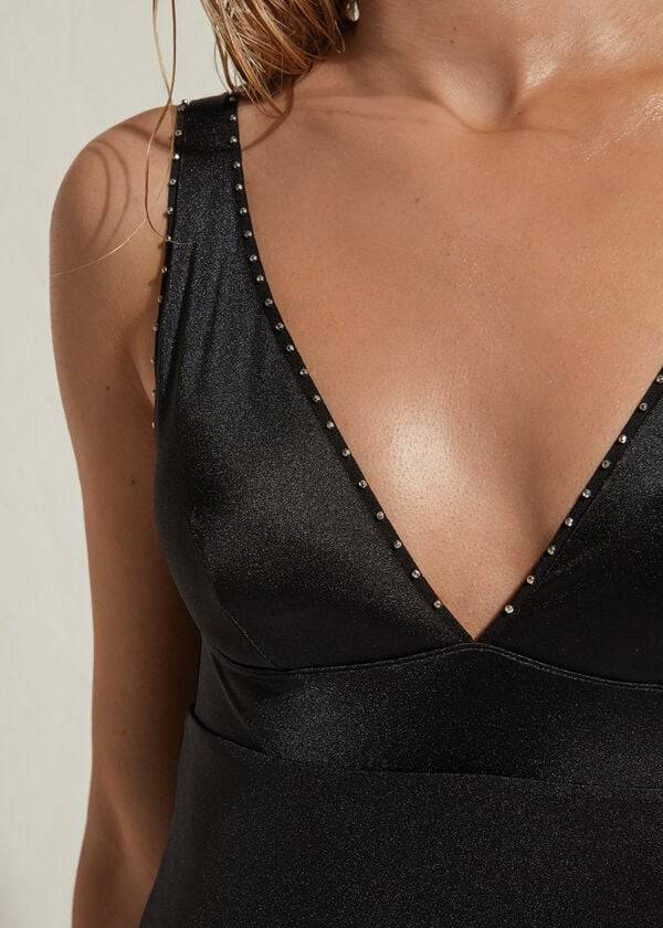 schwarzer calzedonia badeanzug von ginevra für damen