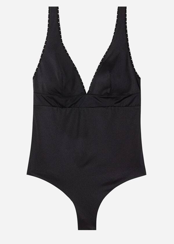 schwarzer calzedonia badeanzug von ginevra für damen